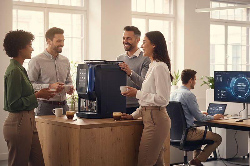 KI im Büroalltag | fresh at work KI im Büroalltag verändert alles – warum eine mehr Achtsamkeit jetzt entscheidend und Kaffeevollautomaten und Wasserspender wichtige Pausen schaffen.