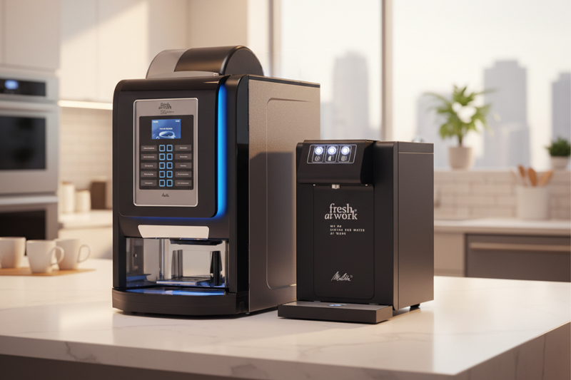 Vergleich: Kaffeevollautomat und Wasserspender mieten ✓ mit fresh at work erhalten Sie alles aus einer Hand ✓ transparent, flexibel und ohne Aufwand!