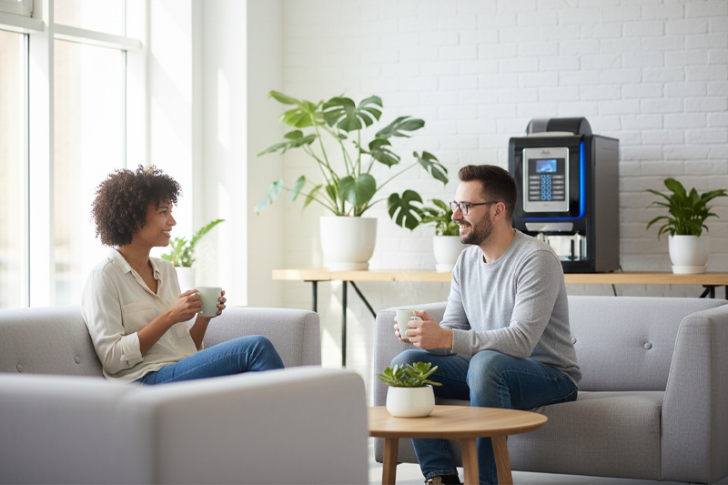New Work erklärt ✓ Warum Pausen den Arbeitsrhythmus verbessern ✓ Warum Wasserspender und Kaffeevollautomat dazugehören ✓ Jetzt informieren!